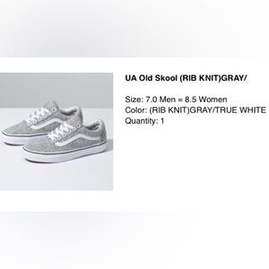 NWT Vans Old Skool RIB KNIT GRAY size 8.5